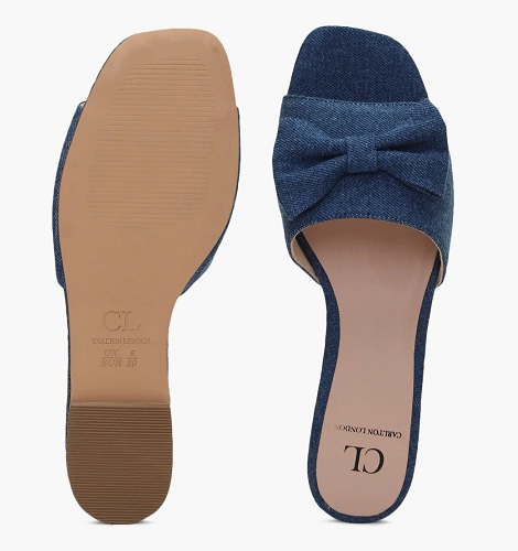 Peep Toe flade sandaler med sløjfe design