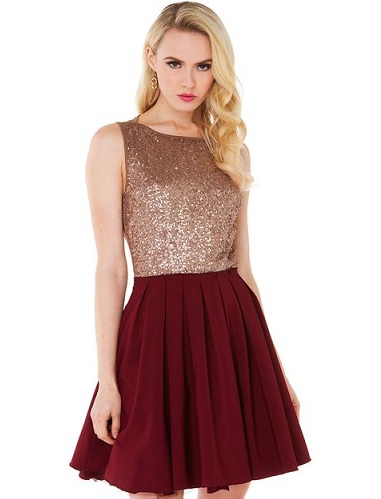 Maroon sequin -bust -ballerinakjole