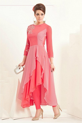 Layered Frill Long Kurti