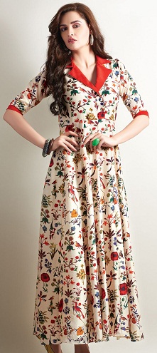 Floral Print Designer Long Kurti