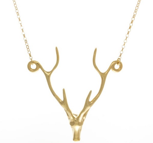 Hjorteformet guld designer halskæde