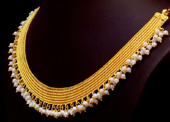 Sárga és arany tervező gyöngy nyaklánc