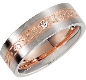 Rose Gold Diamond Wedding Band til mænd