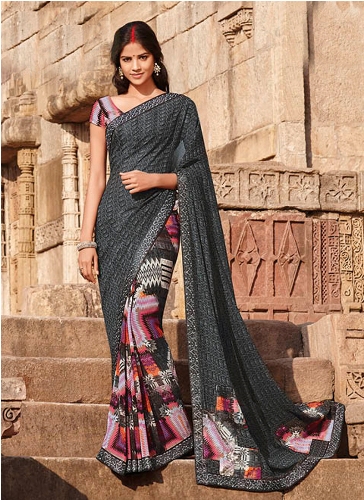 Laxmipati Georgette trykt Saree 13