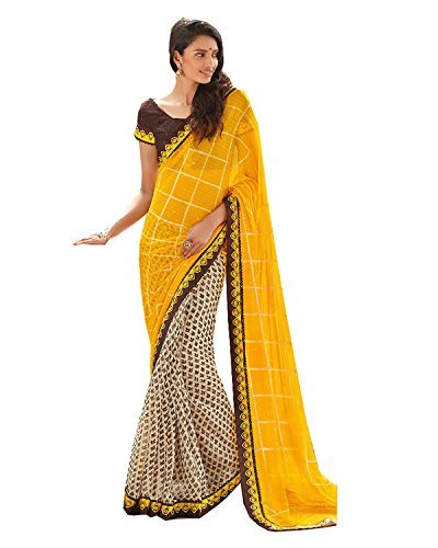 Kvindernes foretrukne gule Laxmipati Saree 14