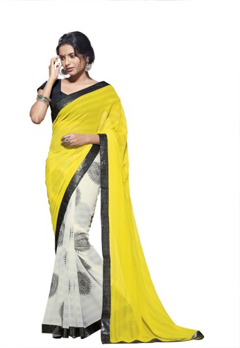 Sárga Laxmipati Saree 6