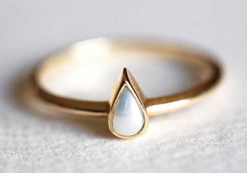 Pearl eljegyzési arany gyűrű