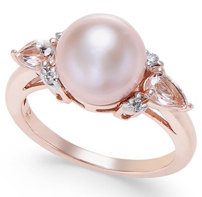 Rózsaszín gyöngy gyűrű