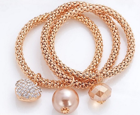 Snake Chain Pearl Bangles