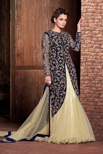 Net Lehenga med Kurti