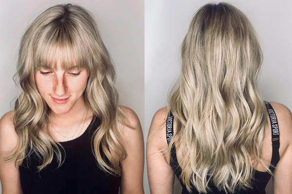 Voluminous Blonde Bangs