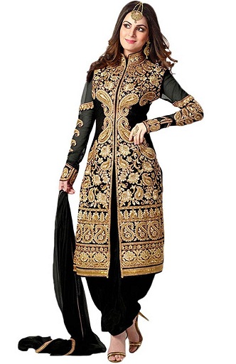 Hímzés varrott Salwar öltöny
