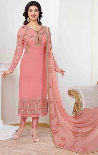 Georgette félig öltés Salwar Kameez