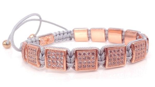 Micro Pave Platinum-Rose Gold-Diamond armbånd til kvinder