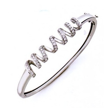 Helical Studded Platinum Diamond Armbånd til Kvinder