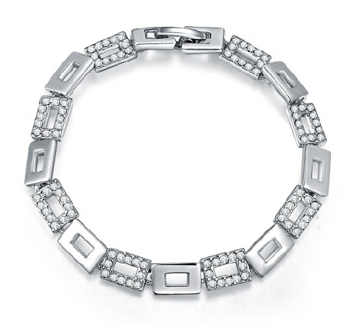 Square Links Platinum Armbånd til Kvinder