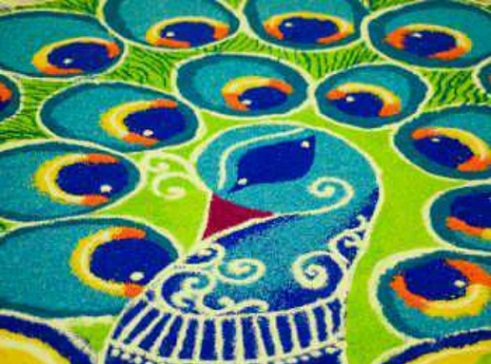 A legújabb páva Rangoli Design