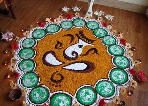 Naya Ganesh Rangoli Art