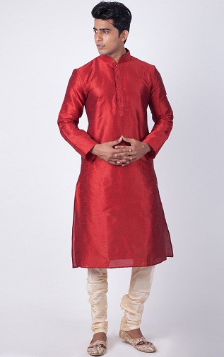 Lige cut Red Kurta