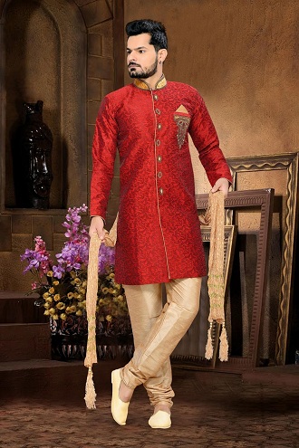 Sherwani Red Kurta
