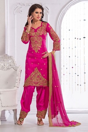 Pink Party Wear selyem ruha