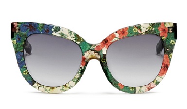 Blomsterprint- Rund solbrille med stel