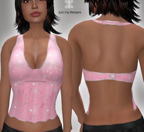 Den korte Pink Backless Top