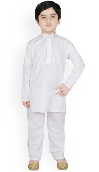 Hvid Kurta -pyjama til 12 -årig dreng