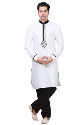 Lejlighedsvis White Kurta Pyjama