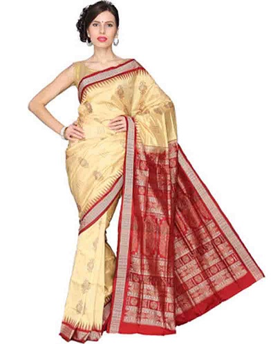 Bomkai Silk Saree Med Ikkat Border
