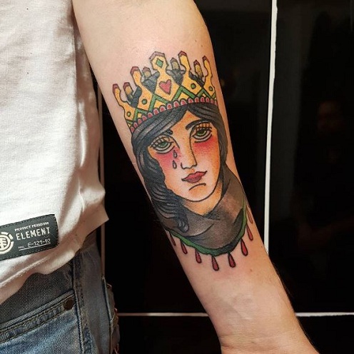 Síró királynő tetoválás a kéz Design