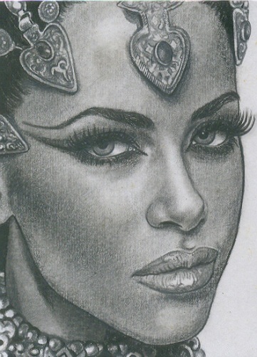 Érzéki fekete királynő tetoválás tervezés