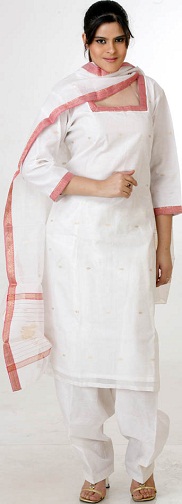 Hvid Chanderi Salwar Suit