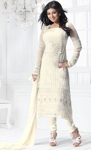 Fehér Churidar Salwar Kameez