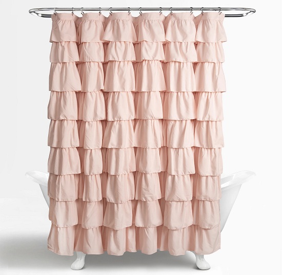 Ruffle badeværelsesgardin