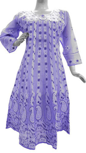 Lavendel chikankari kurti