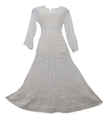 Lucknow I White Chikankari Kurti Anarkali