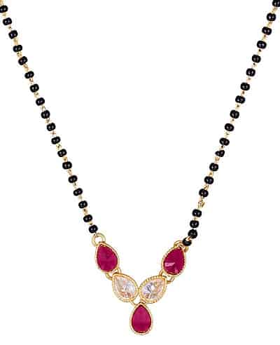 Sort og pink Fancy Mangalsutra Design