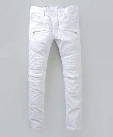 Hvide lynlåslommer Denim Mænd Jeans