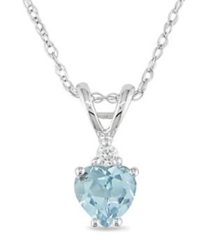 Sky Blue Topaz és Diamond Pendant