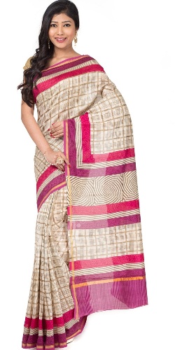 Den Beige Nalli Saree