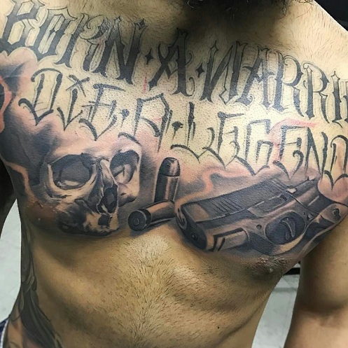 Gun Tattoo Designs On Chest