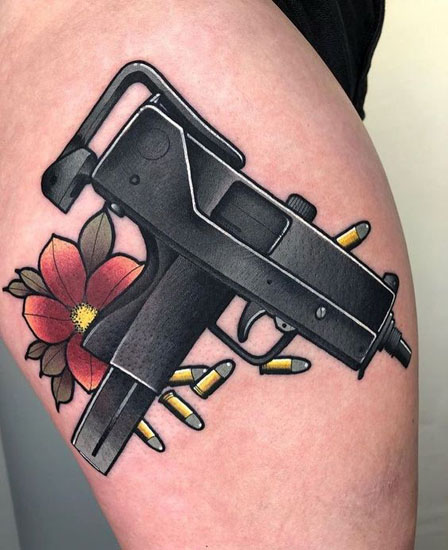 Bedste pistol tatoveringsdesign med billeder 6