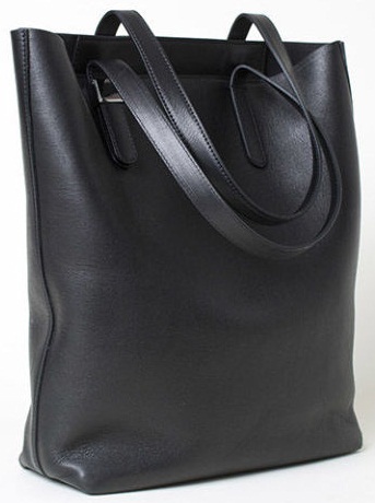 Designer læder taske med lange hængsler