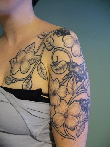 Flower And Vine Armband Tattoo Designs
