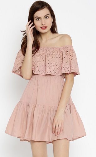 Pink Flared Short Frock