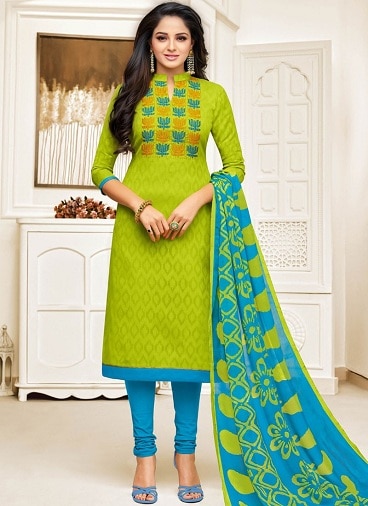 Grøn Churidar Salwar