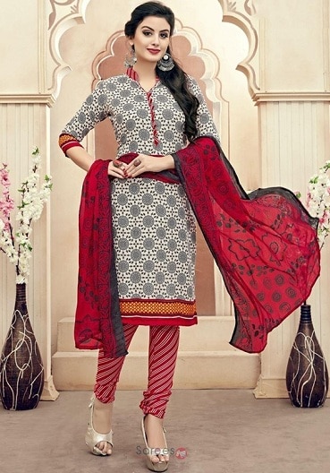 Trykt Churidar Salwar
