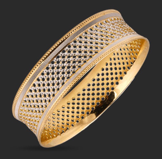 22 K Mesh Mønster Guld Bangle Sæt