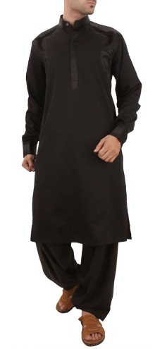 Almindelig sort Salwar Kameez